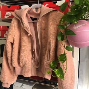 forever 21 teddy bomber jacket